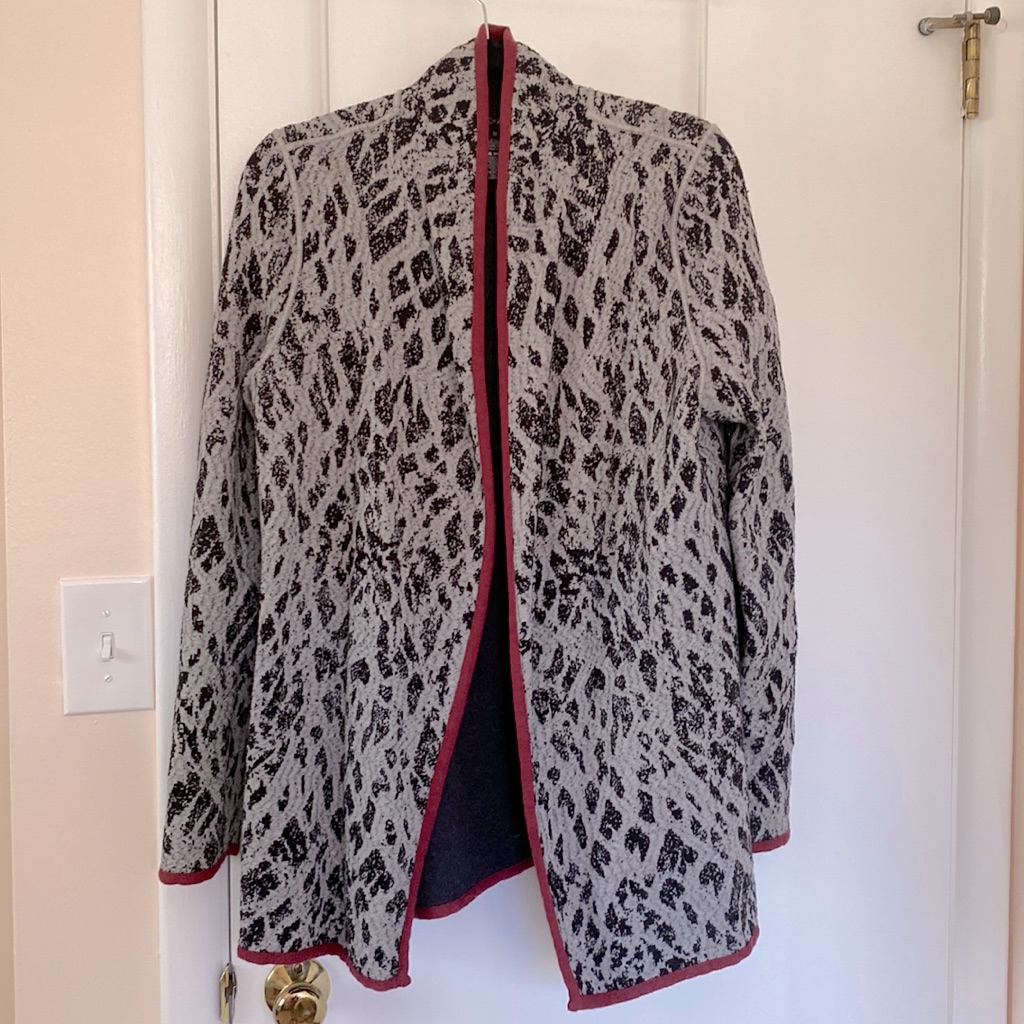 Gray Cheetah Soft Open Cardigan